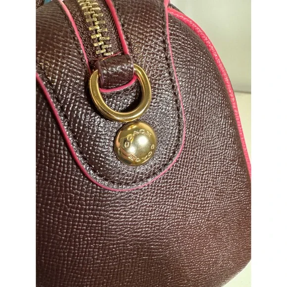 Coach Mini Bennett Satchel Oxblood Multi Crossgrain Leather Bag F22237 NWT - Picture 3 of 8